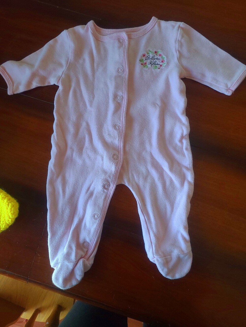 Calvin Klein Light Pink Footed Baby One-Piece
